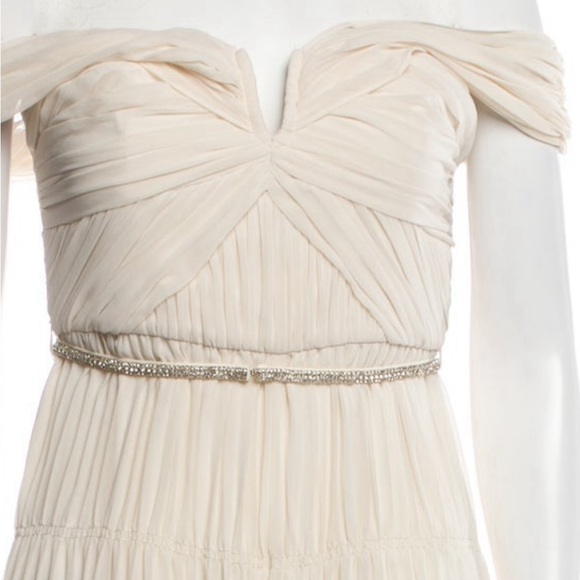 Self portrait cream dress off shoulder 4 - Picture 3 of 5